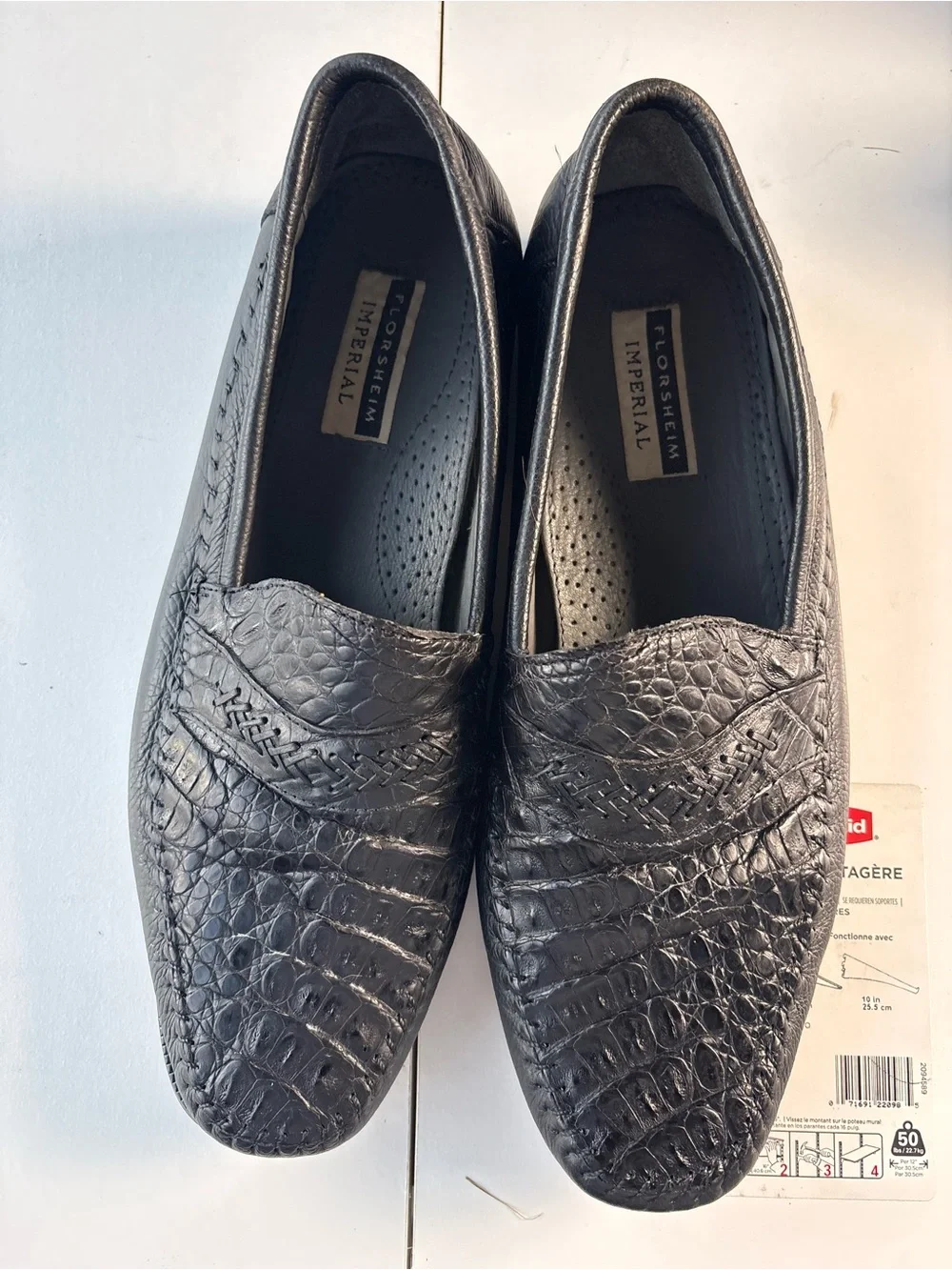 Florsheim Black Croc-Embossed Slip-On Loafers